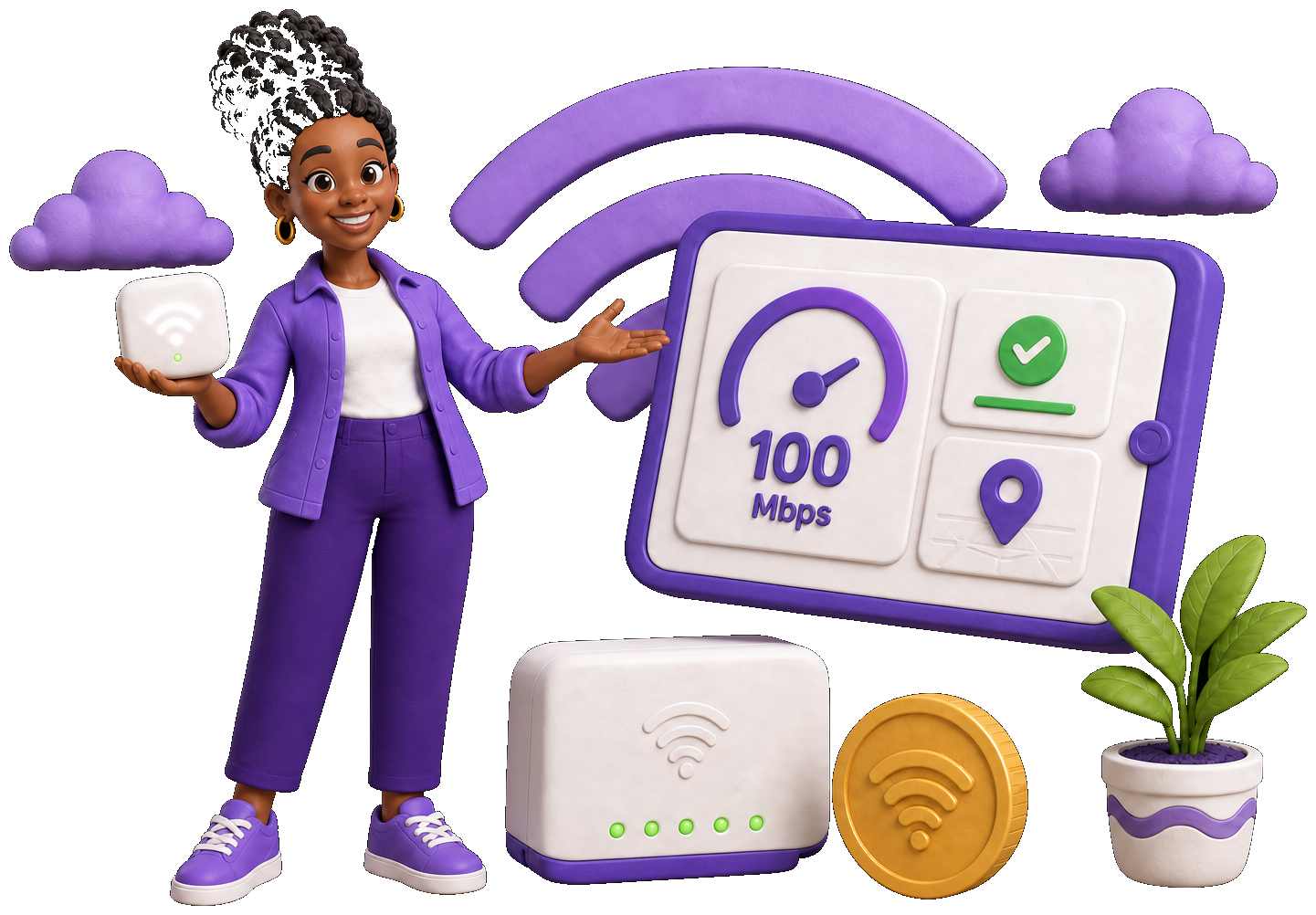 GIDEAX community Wi-Fi and home internet illustration
